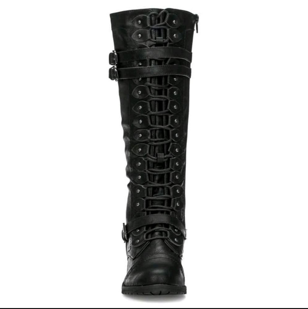 ■SOLDOUT■ NEW WIDE CALF KNEE-HI LACE-UP RIDING BOOTS - Picture 5 of 5